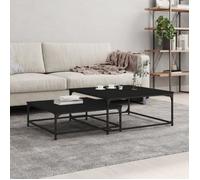 vidaXL Tables basses gigognes 832818 2 pcs Noir bois d'ingénierie