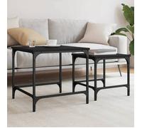 vidaXL Tables basses gigognes 2 pcs noir bois d'ingénierie 838918