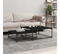 vidaXL Tables basses gigognes 2 pcs noir bois d'ingénierie 832818