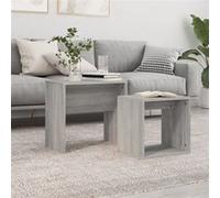 vidaXL Tables basses gigognes 2 pcs sonoma gris bois d'ingénierie815541 Gris G