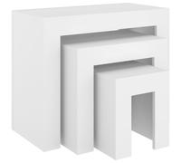 Vidaxl Tables Basses Gigognes 3 Pcs Blanc Aggloméré Blanc