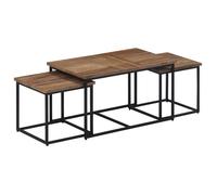 vidaXL Tables basses gigognes 3 pcs bois massif de teck 358535