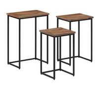 vidaXL Tables basses gigognes 3 pcs bois massif de teck Marron