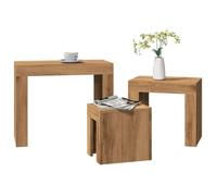 vidaXL Tables basses gigognes Ensemble 3 pièces chêne artisanal en bois d'ingénierie 856673 Marron