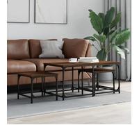 vidaXL Tables basses gigognes 3 pcs chêne marron bois d'ingénierie 835393