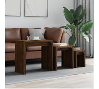 vidaXL Tables basses gigognes 3 pcs chêne marron bois d'ingénierie 837826