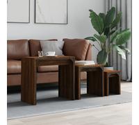 Vidaxl Tables Basses Gigognes 3 Pcs Chêne Marron Bois D'ingénierie Marron