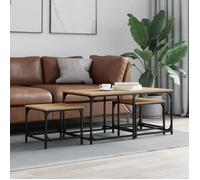 vidaXL Tables basses gigognes 3 pcs chêne sonoma bois d'ingénierie 835390