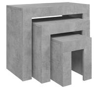 Vidaxl Tables Basses Gigognes 3 Pcs Gris Béton Aggloméré Gris