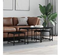 vidaXL Tables basses gigognes 835389 3 pièces bois d'ingénierie Noir