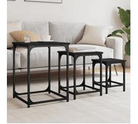 vidaXL Tables basses gigognes 3 pcs noir bois d'ingénierie 838923