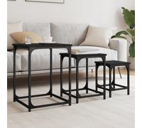 vidaXL Tables basses gigognes 3 pcs noir bois d'ingénierie