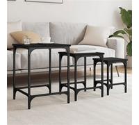 vidaXL Tables basses gigognes 3 pcs noir bois d'ingénierie838928 Noir G