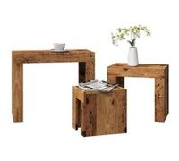 vidaXL Tables basses gigognes 3 pièces vieux bois (bois d'ingénierie) 856672