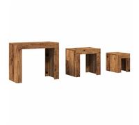 vidaXL Tables basses gigognes 3 pièces vieux bois (bois d'ingénierie) 856672
