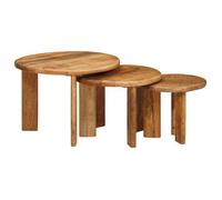 VIDAXL Tables basses gigognes 3 pièces Marron en bois de manguier massif 54×54×40 cm