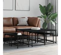 Vidaxl Tables Basses Gigognes 5 Pcs Noir Bois D'ingénierie Marron