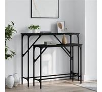 vidaXL Tables console 2 pcs noir bois d'ingénierie