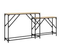 vidaXL Tables Console Gigognes 2 pcs, Bouts de Canapé, Tables d'Appoint, Meubles de Salon Entrée Couloir, Industriel, Chêne Sonoma Bois d'Ingénierie