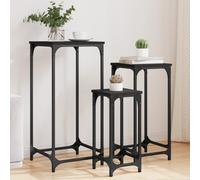 vidaXL Tables d’appoint gigognes 3 pcs Noir Bois d'ingénierie