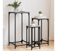 Vidaxl Tables D’Appoint Gigognes 3 Pcs Sonoma Gris Bois D'ingénierie Marron