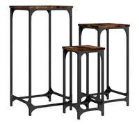 vidaXL Tables d’Appoint Gigognes 3 pcs, Tables Basses, Bouts de Canapé, Meubles de Salon Salle de Séjour, Industriel, Chêne Fumé Bois d'Ingénierie