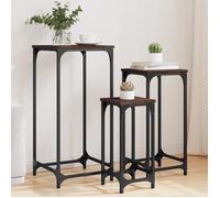 vidaXL Tables d’Appoint Gigognes 3 pcs, Tables Basses, Bouts de Canapé, Meubles de Salon Salle de Séjour, Industriel, Chêne 838942