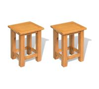 Bijzettafels 2 st 27x24x37 cm massief eikenhout3053417