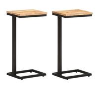 Vidaxl Tables D'appoint 2 Pcs 31,5x24,5x64,5 Cm Bois D'acacia Solide Multicolore