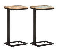 2x Tables d'Appoint Tables Basse Tables de Canapé Bouts de Canapé Salle de Séjour Salon Intérieur Bois de Récupération 31,5x24,5x64,5 cm