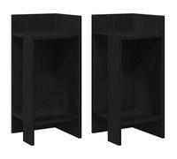 vidaXL Tables d'appoint 2 pcs avec étagère noir 25,5x27x60 cm
