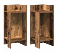 vidaXL Tables d'appoint 2 pcs avec étagère Vieux Bois 25,5x27x60 cm, Table d'extrémité, Table d'appoint de canapé, Table de Lampe, Table d'accent