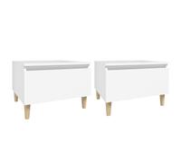 Vidaxl Tables D'appoint 2 Pcs Blanc 50x46x35 Cm Bois D'ingénierie Blanc
