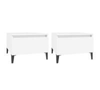 Vidaxl Tables D'appoint 2 Pcs Blanc 50x46x35 Cm Bois D'ingénierie Blanc