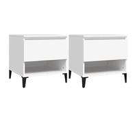 Vidaxl Tables D'appoint 2 Pcs Blanc 50x46x50 Cm Bois D?Ingénierie Blanc