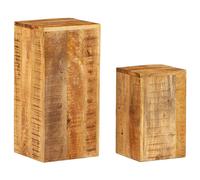 Vidaxl Tables D'appoint 2 Pcs Bois De Manguier Solide Marron