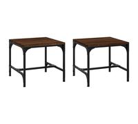 Vidaxl Tables D'appoint 2 Pcs Chêne Marron 40x40x35 Cm Bois Ingénierie Marron