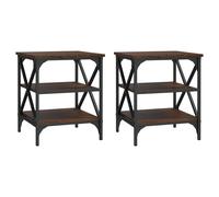 Vidaxl Tables D'appoint 2 Pcs Chêne Marron 40x42x50 Cm Bois Ingénierie Marron
