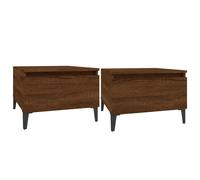 Vidaxl Tables D'appoint 2 Pcs Chêne Marron 50x46x35 Cm Bois Ingénierie Marron