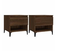 Vidaxl Tables D'appoint 2 Pcs Chêne Marron 50x46x50 Cm Bois Ingénierie Marron
