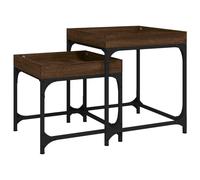 Vidaxl Tables D'appoint 2 Pcs Chêne Marron Bois D'ingénierie Marron