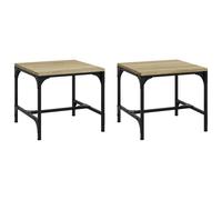 Vidaxl Tables D'appoint 2 Pcs Chêne Sonoma 40x40x35 Cm Bois Ingénierie Marron
