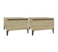Vidaxl Tables D'appoint 2 Pcs Chêne Sonoma 50x46x35 Cm Bois Ingénierie Marron