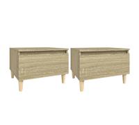 Vidaxl Tables D'appoint 2 Pcs Chêne Sonoma 50x46x35 Cm Bois Ingénierie Marron