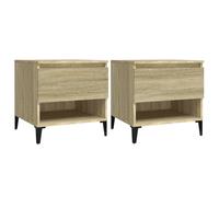 Vidaxl Tables D'appoint 2 Pcs Chêne Sonoma 50x46x50 Cm Bois Ingénierie Marron