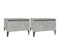 Vidaxl Tables D'appoint 2 Pcs Gris Béton 50x46x35 Cm Bois D'ingénierie Marron