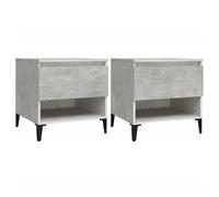 Vidaxl Tables D'appoint 2 Pcs Gris Béton 50x46x50 Cm Bois D'ingénierie Marron