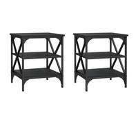 vidaXL Tables d'appoint 2 pcs. noir 40x42x50 cm bois composite