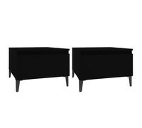 Vidaxl Tables D'appoint 2 Pcs Noir 50x46x35 Cm Bois D'ingénierie Marron