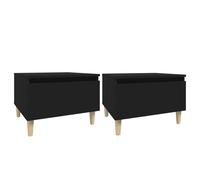 Vidaxl Tables D'appoint 2 Pcs Noir 50x46x35 Cm Bois D'ingénierie Marron